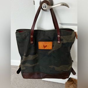 Meanwhile Back On the Farm Large Canvas Backpack in camo. Great condition.
